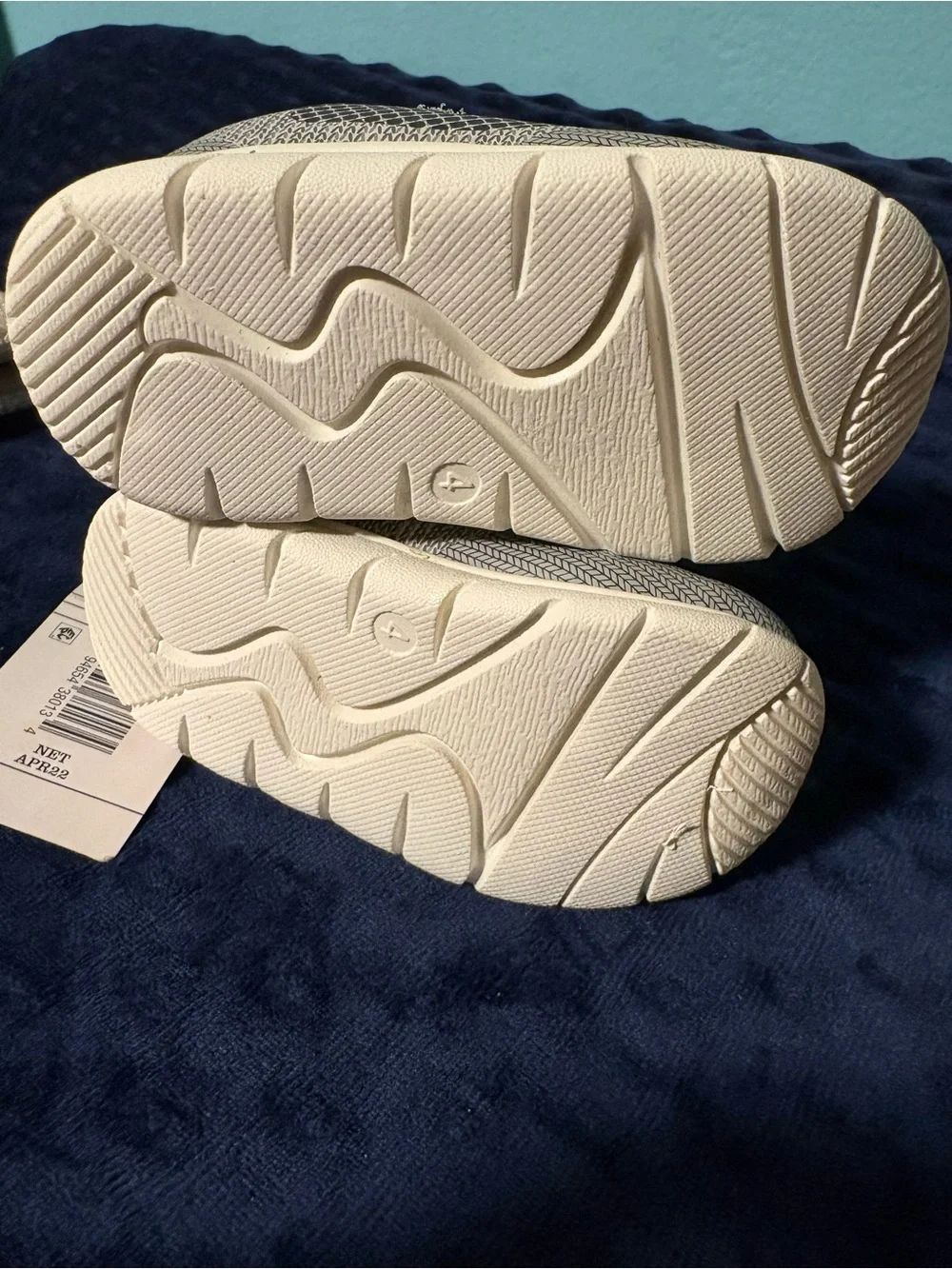 Carter's Grey & Blue Toddler Sneakers with Yellow Pull Tab